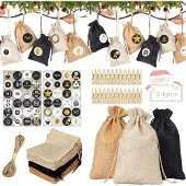 Generisch Jute-Geschenksäcke für Adventskalender – Adventskalender für Männer, Frauen und Kinder – Stoffbeutel