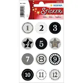 Herma Weihnachtsaufkleber, dekorativer Adventskalender - Grau