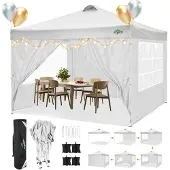 COBIZI Faltpavillon 3x3m Wasserdicht UV-Schutz 50+ mit 4 Seitenteilen Weiß