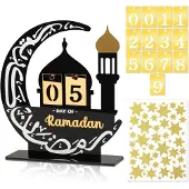 Generisch Ramadan-Kalender aus Acryl – Ramadan-Adventskalender – 30-Tage-Countdown-Kalender für Eid Mubarak mit Sternen