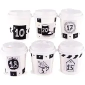 Generisch Adventskalender zum Befüllen, schwarz-weiß, 24 Geschenkboxen, Tassen, Weihnachten