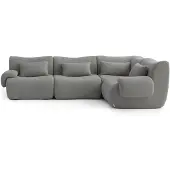 MILY SOFA MILYSOFA SOFATIME 4-Sitzer-Modul-Ecksofa, feiner Schlingenstoff, Wolkengrau
