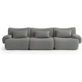 MILY SOFA MILYSOFA SOFATIME 3-Sitzer-Modulsofa, geradlinig, aus feinem Schlingenstoff, Wolkengrau