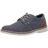 NUNN BUSH Herren Barklay Canvas Schnür-Oxford mit glattem Zehenbereich, Dunkelbl