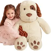 IKASA Großes Kuscheltier Hund 78cm Plüschtier Welpe Stofftier Geschenk Kinder