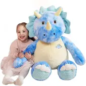 IKASA Riesen Dinosaurier Triceratops Kuscheltier 78cm Plüschtier Geschenk für Kinder