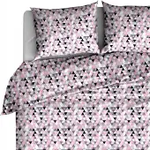 EL-TEX Bettwäsche-Set 160x200 cm 100% Baumwolle Mosaik Rosa