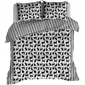 EL-TEX Bettwäsche-Set 180x200 cm 100% Baumwolle Katzenmuster