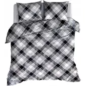 EL-TEX Bettwäsche-Set 160x200 100% Baumwolle Schachbrettmuster
