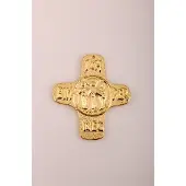 HECK Kirchenbedarf Kreuz Metall Gold "Ich bin der Weg" 11 cm