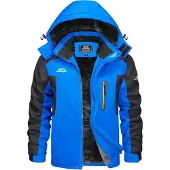 KEFITEVD Winterjacke Herren Wasserdicht Warm Gefüttert Skijacke Königsblau Größe M