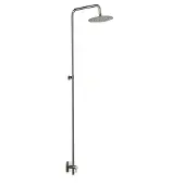 Lussero – Wandmontierte Außendusche aus 304 Edelstahl mit 20 cm Regenduschkopf (Kaltwasser)