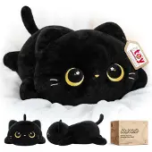 Mewaii Plüschkissen Schwarze Katze 33 cm