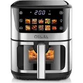 PLAXSOON Heißluftfritteuse Airfryer mit Sichtfenster 1600W 6,5L 10 Programm Farbbildschirm