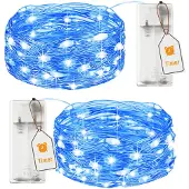 Dripio LED-Lichterkette 2 m, 20 LEDs, blau, Timer, 2 Stück