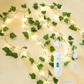 Dripio Kunstklimop-Lichterkette, 2 m, 20 LEDs, warmweiß, Timer