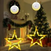 Dripio 2 Fensterlampen, 3 Modi, Saugnapf, warmweißes LED-Licht, batteriebetrieben