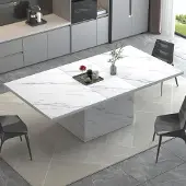 Dripio Eettafel rechteckig Kunstmarmor Weiß 200x92x76 cm für 8–10 Pers.