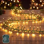 Dripio Cluster-Lichterkette 200 LEDs 5 m warmweiß IP44 Timer 8 Modi