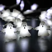 Dripio LED-Lichterkette mit Geistern, 2 m, 20 LEDs, weiß, Halloween