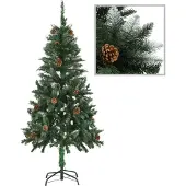 Syfax Künstlicher Weihnachtsbaum mit Beleuchtung Kugeln Zapfen 150 cm