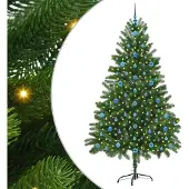 vidaXL Weihnachtsbaum mit 300 LEDs mit Ständer Grün 210 cm PE