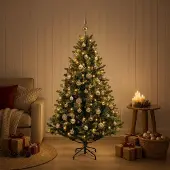 Syfax Künstlicher Weihnachtsbaum mit Kugel 150 cm 150 LEDs
