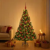 Syfax Künstlicher Weihnachtsbaum mit Kugel 120 cm 150 LEDs