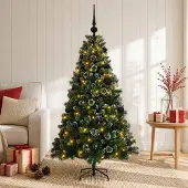 Syfax Künstlicher Weihnachtsbaum mit Kugel 150 cm 150 LEDs