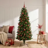 Syfax Künstlicher Weihnachtsbaum mit Kugel 120 cm 150 LEDs