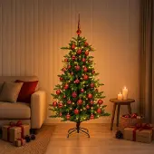 Syfax Künstlicher Weihnachtsbaum mit Kugel 120 cm 150 LEDs
