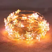Dripio Lichterkette 40 warmweiße LEDs, 4m, batteriebetrieben, Silberdraht