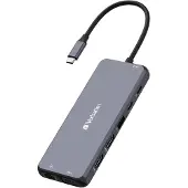 Verbatim 16105448, USB Typ-C, HDMI, VGA, RJ-45, USB 2.0, USB 3.2 Gen 1 (3.1 Gen 1) Type-A, USB 3.2 Gen 1 (3.1 Gen 1) Type-C, 3.5mm, SD, MicroSD (TransFlash), Grau, 85 W, 0,201 m