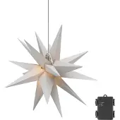Dripio LED-Kerzstern 3D Ø 56 cm 18 Zacken Timer Batteriebetrieb Wanddeko Weiß