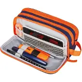 Herlitz Neon, Weiches Federmäppchen, Polyester, Blau, Orange, Einfarbig, Reißverschluss, Pubertät