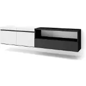Dripio TV-Lowboard hängend 200x45x35 cm modern weiß/schwarz