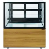 Saro Kuchenvitrine MAXIME, Holzdekor, 300 Liter, Kühlvitrine mit edler Holzoptik und 4-seitiger Doppelverglasung, Maße (L x B x H): 693 x 915 x 1210 mm