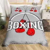 Loussiesd Bettwäsche Set Kampf Sport Motiv 155x220cm 2-teilig Mehrfarbig Mikrofaser