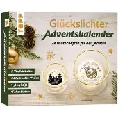 Generisch Adventskalender "Glückslichter": 24 Teelichter mit Botschaften