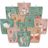 Generisch Adventskalender zum Befüllen, 24 Weihnachtskalender, Papierröhrchen, groß, zum Selbstbefüllen