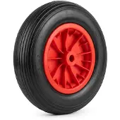 Dripio Schubkarrenrad 3.50-8, Vollgummi, pannensicher, bis 100 kg, schwarz/rot