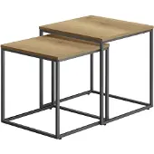 TEXTILOMANIE 2er-Set Couchtische QUADRO, Eichendekor