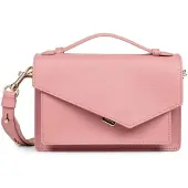 LANCASTER PARIS Zoé Handtasche Altrosa mit Überschlag und abnehmbarem Schulterriemen 22x15x6 cm