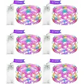 Dripio LED-Lichterkette 3m, 30 bunte LEDs, Timer, batteriebetrieben, 6er-Set