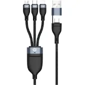 Conceptronic ETTA05B15 Kabel, USB-C/Micro/Lightning, 1,5 Meter, Schwarz