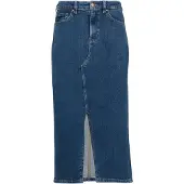QS Jeansrock , Damen, Gr. 32, blau, Denim/Jeans, Obermaterial: 99% Baumwolle, 1% Elasthan, unifarben, regular fit ca. Mitte Wade, Röcke Jeansrock, mit Schlitz