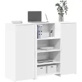 vidaXL Empfangstheke Weiß 135x50x103,5 cm Holzwerkstoff