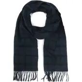 Barbour Schal Tartan Lammwolle Klassisch Dunkelblau