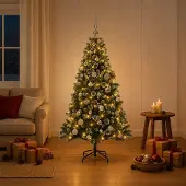 Syfax Künstlicher Weihnachtsbaum mit Weihnachtskugel 150 cm 150 LEDs
