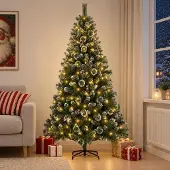 Syfax Künstlicher Weihnachtsbaum 240 cm 300 LEDs Warmes Weiß